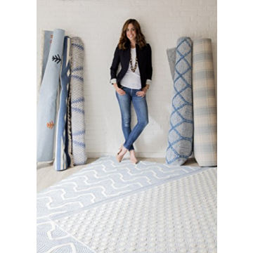 Erin Gates Light Blue Hand Woven Wool Rug 8 X 10