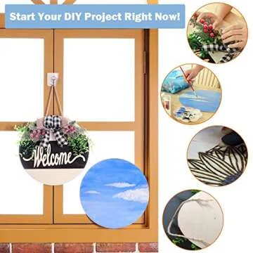 2/5 Inch Thick Wood Circles for Crafts,16 Inch Unfinished Wood Rounds,3 Pack Natural Wood Slices for Ornaments, Centerpieces, Pyrography, Door Sign, Painting, DIY Crafts, Wedding,Christmas.