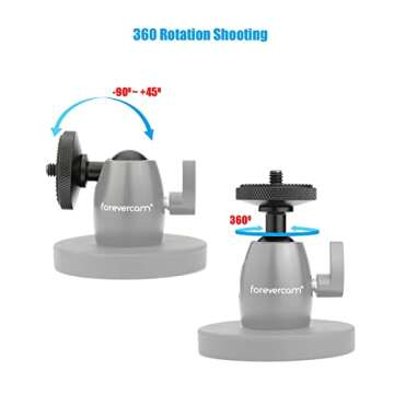 Forevercam Aluminum Magnetic Camera Mount for GoPro Hero 13/12/11/10/9/8 Insta360 Akaso DJI and Othe...