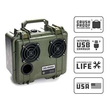 DemerBox: Waterproof, Portable, and Rugged Outdoor Bluetooth Speakers. Loud Sound, Deep Bass, 40+ hr Battery Life, Dry Box + USB Charging, Multi-Pairing Party Mode. Built to Last