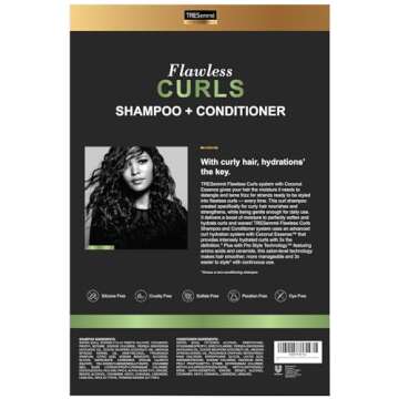 TRESemmé Flawless Curls Shampoo and Conditioner Set, Curly Hair Products with Coconut Oil Leaves Cu...