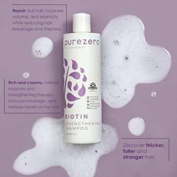 Purezero Biotin Shampoo & Conditioner set - Anti Thinning Formula - Volumizing, Thicker, Fuller Hair...