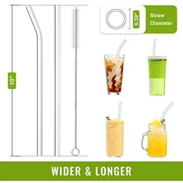 NETANY Reusable Glass Straws Set - Eco-Friendly and Chic