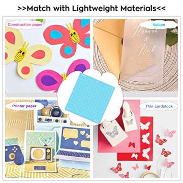 HTVRONT Light Grip Cutting Mat for Cricut, 6 Pack Cutting Mat 12x12 for Cricut Explore Air 2/Air/One/Maker， Light Adhesive Sticky Quilting Cutting Mats Replacement Accessories for Cricut