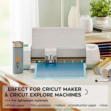 HTVRONT Light Grip Cutting Mat for Cricut, 6 Pack Cutting Mat 12x12 for Cricut Explore Air 2/Air/One/Maker， Light Adhesive Sticky Quilting Cutting Mats Replacement Accessories for Cricut
