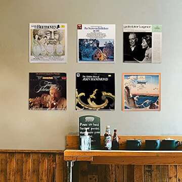 SUNEE Vinyl Records Shelf Wall Mount, 2 Pack 12 Inch Clear Acrylic Album Record Holder, for Wall Display Daily Listening and LP Storage, Create Music Wall Art in Your Home Office