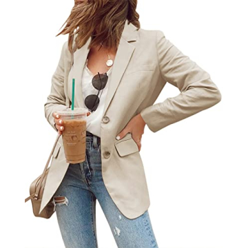 Chic Newffr Women's Open Front Blazer for Office Wear