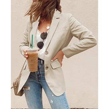 Chic Newffr Women's Open Front Blazer for Office Wear