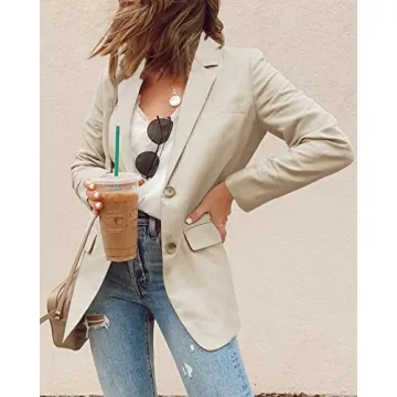Chic Newffr Women's Open Front Blazer for Office Wear