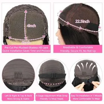 BINF Loose Deep Wave Human Hair Wig for Natural Styling