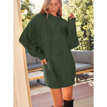 LILLUSORY Women's Oversized Crewneck Sweater Dress
