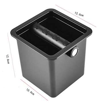 Knock Box Espresso for Coffee Grounds - CAFEMASY Unique Design Recessed Counter Top Square Knock Box with Removable Knock Bar for Kitchen and Coffee Bar Counter