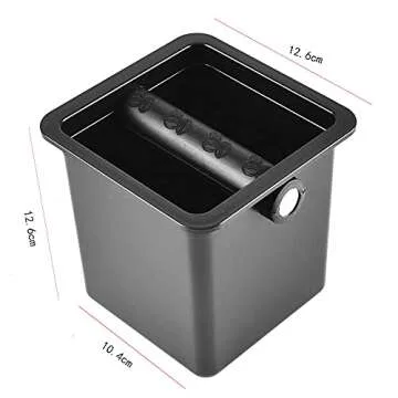 Knock Box Espresso for Coffee Grounds - CAFEMASY Unique Design Recessed Counter Top Square Knock Box with Removable Knock Bar for Kitchen and Coffee Bar Counter