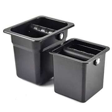 Knock Box Espresso for Coffee Grounds - CAFEMASY Unique Design Recessed Counter Top Square Knock Box with Removable Knock Bar for Kitchen and Coffee Bar Counter