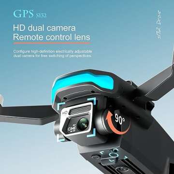 GPS Drone With 4K Camera For Adults, Portable Lightweight RC Gifts Toys Quadcopter for Boys Grils, Auto Return, Follow Me, Brushless Motor, Headless Mode, Altitude Hold, Folding Multirotors Drone (A)