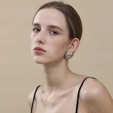 Apsvo Chunky Silver Hoop Earrings for Women Stylish Trendy Jewelry