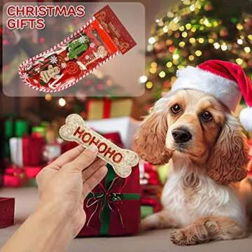 Festive MON2SUN Christmas Dog Rawhide Treats Stocking