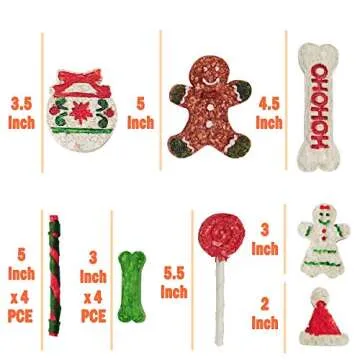 Festive MON2SUN Christmas Dog Rawhide Treats Stocking