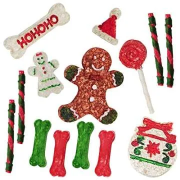 Festive MON2SUN Christmas Dog Rawhide Treats Stocking