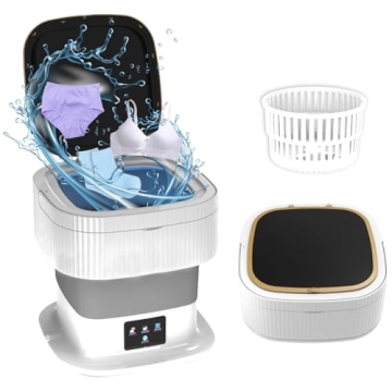 Portable Washing Machine, 11L Mini Washer and Spin Dryer, Foldable Washing Machine, Small Laundry Wa...
