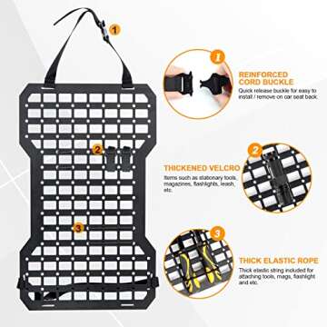 Molle Seat Back Organizer Molle Panel Gun Holder Gun Rack For Vehicles Tactical Truck Mount Panels(2 PCS)