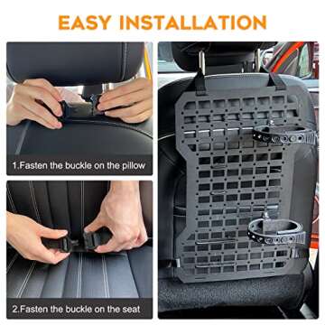 Molle Seat Back Organizer Molle Panel Gun Holder Gun Rack For Vehicles Tactical Truck Mount Panels(2 PCS)