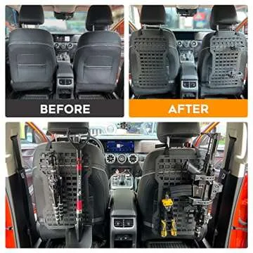 Molle Seat Back Organizer Molle Panel Gun Holder Gun Rack For Vehicles Tactical Truck Mount Panels(2 PCS)