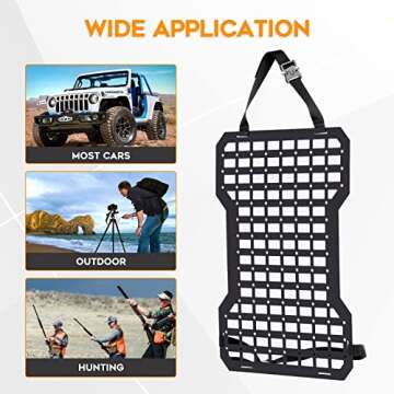 Molle Seat Back Organizer Molle Panel Gun Holder Gun Rack For Vehicles Tactical Truck Mount Panels(2 PCS)