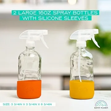 Elegant Glass Spray Bottles with Silicone Sleeve - 2 Pack