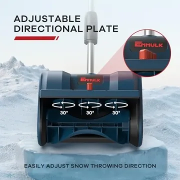 Enhulk Snow Shovel, 20V | 12-Inch | 4-Ah Cordless Snow Blower, Battery Powered Snow Blower with Directional Plate & Adjustable Front Handle (4-Ah Battery & Quick Charger Included)