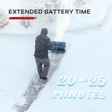 Enhulk Snow Shovel, 20V | 12-Inch | 4-Ah Cordless Snow Blower, Battery Powered Snow Blower with Directional Plate & Adjustable Front Handle (4-Ah Battery & Quick Charger Included)