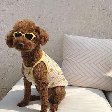 Pink Pet Heart Sunglasses Photos Props Cute Pet Dog Sunglasses Cat Glasses Sun Flower Glasses Pets Party Decor for Small Dogs Cat Accessories Cute Pet Dog Sunglasses
