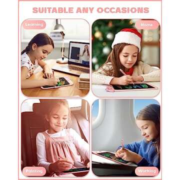 bravokids 10inch LCD Writing Tablet for Kids, Colorful Toddlers Toys Drawing Board, Educational GirlsToys, Unicorn Doodle Board Toys for 2 3 4 5 6 7 8 Year Old, Boys Birthday Christmas Gifts