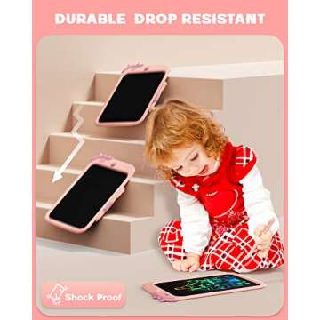 bravokids 10inch LCD Writing Tablet for Kids, Colorful Toddlers Toys Drawing Board, Educational GirlsToys, Unicorn Doodle Board Toys for 2 3 4 5 6 7 8 Year Old, Boys Birthday Christmas Gifts