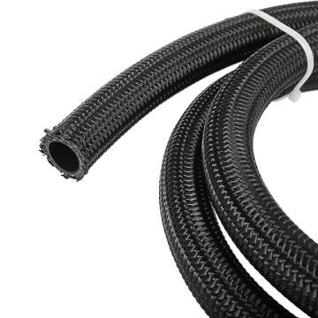 X AUTOHAUX 20ft 10AN Fuel Hose AN10 5/8" Universal Braided Nylon Stainless Steel CPE Oil Fuel Gas Line Hose Black