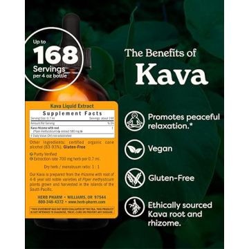 Herb Pharm Kava Extract for Stress Relief - 4 Ounce