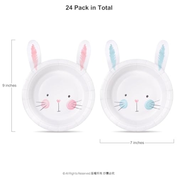 Cheerland Bunny Paper Plates for Easter and Spring Celebrations