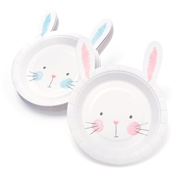 Cheerland Bunny Paper Plates for Easter and Spring Celebrations
