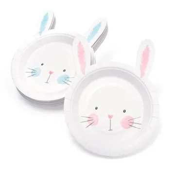 Cheerland Bunny Paper Plates for Easter and Spring Celebrations