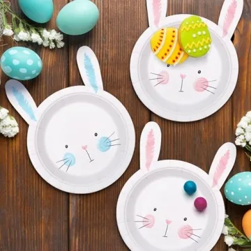 Cheerland Bunny Paper Plates for Easter and Spring Celebrations