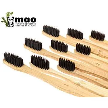 9 Pack Mao Bamboo Toothbrushes for Kids and Adults | The Ultimate Natural and Organic Wood Toothbrush For Your Family | Comes in 3 Sizes with Eco-Friendly Charcoal Medium Bristles, Sustainable Living 2019
