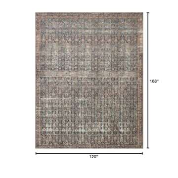 Loloi Amber Lewis Billie Collection, Ocean & Brick 10'-0" x 14'-0" Area Rug – Antique & Distressed...