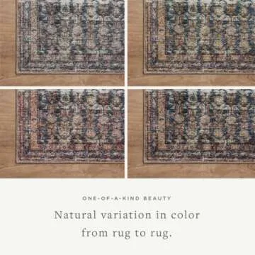 Loloi Amber Lewis Billie Collection, Ocean & Brick 10'-0" x 14'-0" Area Rug – Antique & Distressed Accent Rugs for Living Room, Bedroom, Entryway & Hallway, No Shed High Traffic Area Home Decor Rug