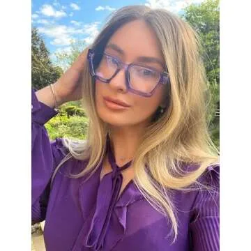 VISOONE Blue Light Blocking Glasses with TR90 Rectangle Frame and Chic Preppy Look for Women Men RIVER