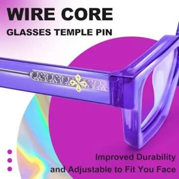 VISOONE Blue Light Blocking Glasses with TR90 Rectangle Frame and Chic Preppy Look for Women Men RIVER