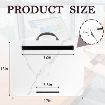 White Marble Lap Desk - Portable & Comfortable for Laptops