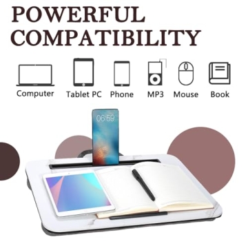 White Marble Lap Desk - Portable & Comfortable for Laptops