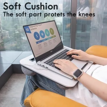 White Marble Lap Desk - Portable & Comfortable for Laptops