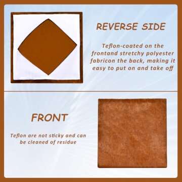 KELEYU 2 Pcs Wrap Cover for Heat Press Platen 15x15 Inch,Non-Stick High Temperature Reusable Teflon Heat Press Platen Wrap Cover,Protecting Sublimation Heat Press Plate from Residue,inks and Scratches