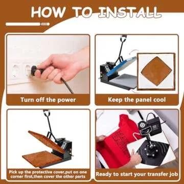 KELEYU 2 Pcs Wrap Cover for Heat Press Platen 15x15 Inch,Non-Stick High Temperature Reusable Teflon Heat Press Platen Wrap Cover,Protecting Sublimation Heat Press Plate from Residue,inks and Scratches